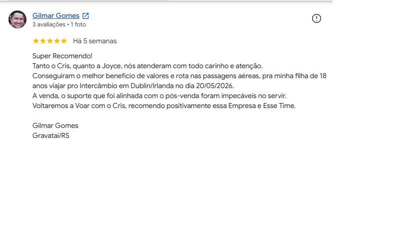 DEPOIMENTO - CRIS DAS PASSAGENS